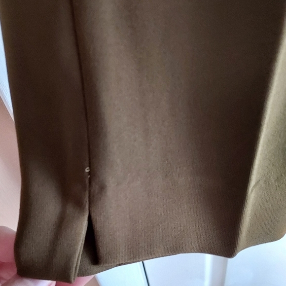 J. Crew Pants Dress Womens Size 4 Green Brown Polyester Elastic Back Pullon READ - Picture 7 of 11